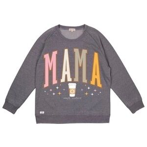 NWT Simply Southern “MAMA” Crewneck Sweatshirt‎ Space Gray Size XL
